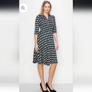Audrey Whitmore Geometric Wrap Dress 2XL